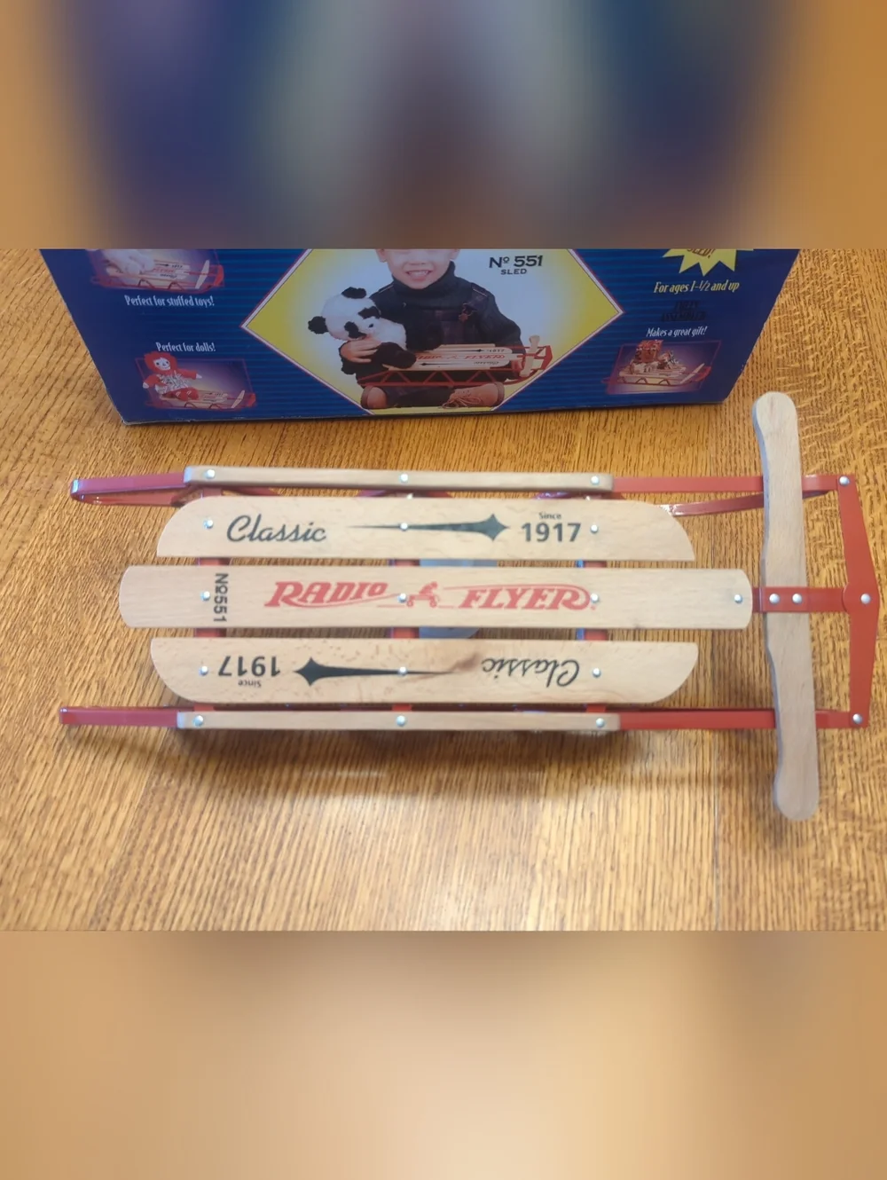 Radio Flyer The Original Wooden Toy Sled - Model #551- Decoration, Dolls, Gifts